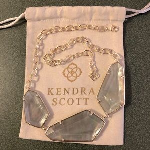 EEUC Kendra Scott ‘Violet’ Statement Necklace, Goldtone/Gray Illusion